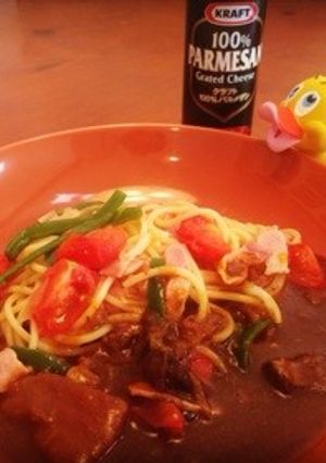 カレーリメイクパスタ♪-レシピのメイン写真
