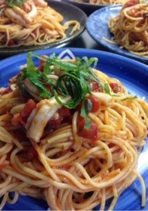 タコと青じそのトマトパスタ♪-レシピのメイン写真