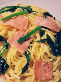 ほうれん草とベーコンのパスタ♪-レシピのメイン写真