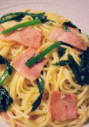 ほうれん草とベーコンのパスタ♪-レシピのメイン写真
