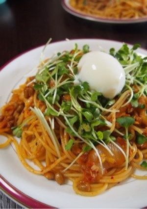 やみつき〜♡ネギたっぷり納豆キムチパスタ-レシピのメイン写真