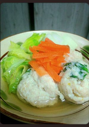鶏つくねと白菜の和風白だし~柚子風味~-レシピのメイン写真
