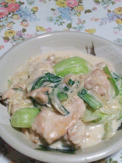 チンゲン菜と鶏胸肉のクリーム煮-レシピのメイン写真