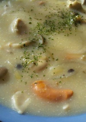 ホタテの子で♪あっという間の豆乳スープ-レシピのメイン写真