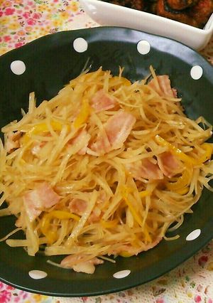 新食感♡千切りじゃが芋&ベーコン炒め-レシピのメイン写真