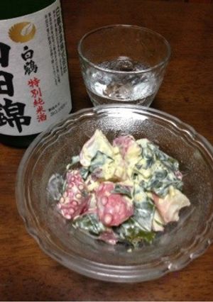 日本酒に合う♪タコとわかめのワサビ和え-レシピのメイン写真