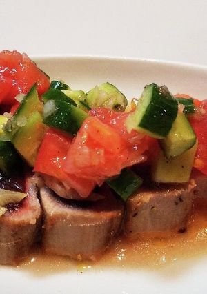 洋風☆鰹のたたきトマトドレッシング-レシピのメイン写真