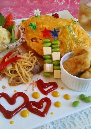 愛情たっぷり♪ラブラブ♡デコ☆オムライス-レシピのメイン写真
