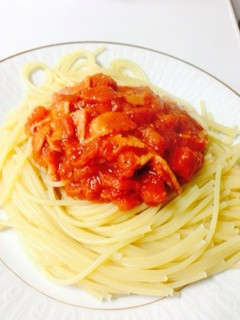 レンジでトマトのパスタソース-レシピのメイン写真