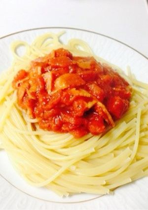 レンジでトマトのパスタソース-レシピのメイン写真