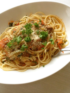イワシ&フレッシュトマトのパスタ♪-レシピのメイン写真