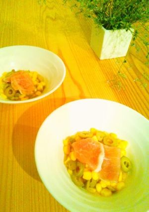 超簡単♪オリーブとコーンのオードブル-レシピのメイン写真