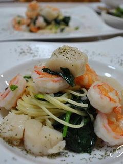 海老と帆立とほうれん草のパスタ-レシピのメイン写真