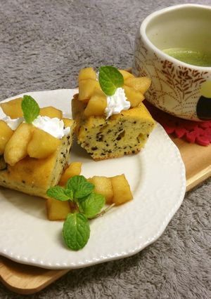 ひじきのパウンドケーキ＆りんごコンポート-レシピのメイン写真