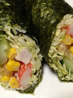 簡単♪ サラダの恵方巻きー1-レシピのメイン写真