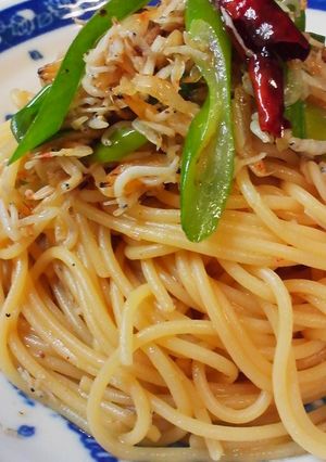小エビ･しらす･ネギのペペロン風パスタ◎-レシピのメイン写真
