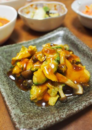 甘酢あんかけ＊アボカドとキノコの卵炒め-レシピのメイン写真