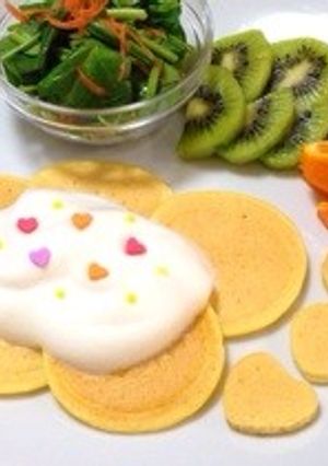 ノンオイルパンケーキ☆豆乳クリーム添え-レシピのメイン写真