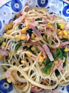 ベーコンとほうれん草とコーンの和風パスタ-レシピのメイン写真