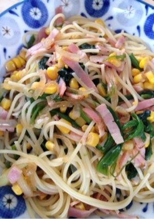 ベーコンとほうれん草とコーンの和風パスタ-レシピのメイン写真