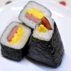 รูปของ ポークたまご▲スパムむすびまとめ