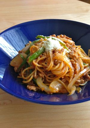 ひき肉と舞茸のナポリタン-レシピのメイン写真