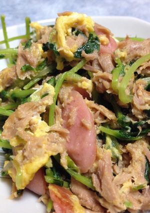 身近な食材で!豆苗とツナ炒め-レシピのメイン写真