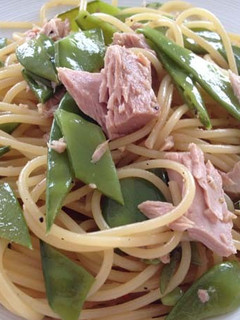 絹さやとツナのスパゲティー-レシピのメイン写真