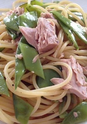 絹さやとツナのスパゲティー-レシピのメイン写真