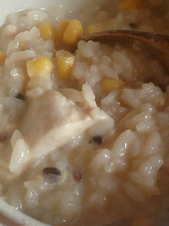 鶏胸肉とコーンの豆乳粥-レシピのメイン写真