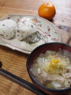 味噌汁:白菜と豚肉の煮浸し風-レシピのメイン写真