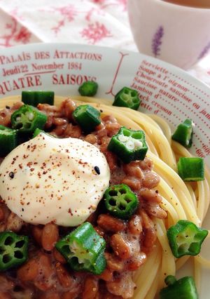火を使わない♪オクラと納豆のパスタ-レシピのメイン写真