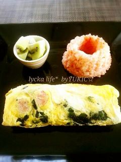 ほうれん草オムレツ♡ケチャップライス添え-レシピのメイン写真