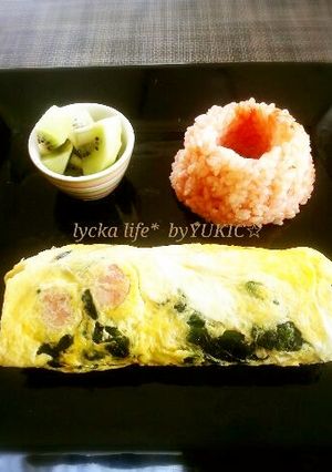 ほうれん草オムレツ♡ケチャップライス添え-レシピのメイン写真