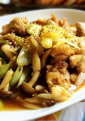 簡単絶品〜♡鶏肉と長ネギのガーリック炒め-レシピのメイン写真