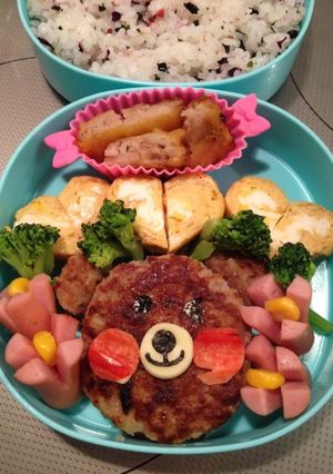 くまさんハンバーグ弁当②-レシピのメイン写真