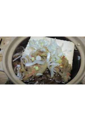 １人鍋、かき揚げ豆腐-レシピのメイン写真