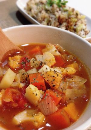 野菜だけ♪ヘルシーなミネストローネ-レシピのメイン写真