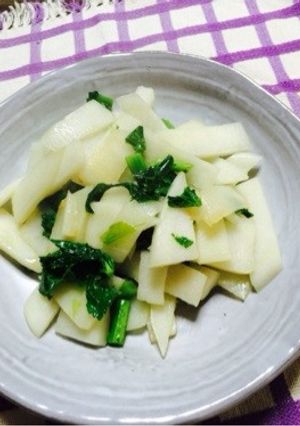材料３つ。かぶ炒め-レシピのメイン写真