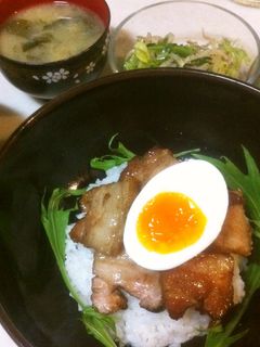 男子喜ぶ照り照りブタ丼-レシピのメイン写真