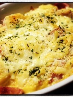 お餅、里芋、ベーコンの和風グラタン-レシピのメイン写真