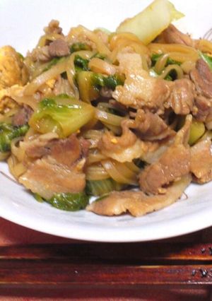 白菜&豚バラde焼きビーフン♪-レシピのメイン写真