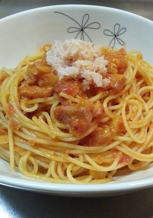 カニとベーコンの濃厚トマトクリームパスタ-レシピのメイン写真