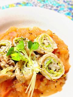 豚肉ロールのりんごソース蒸し煮-レシピのメイン写真