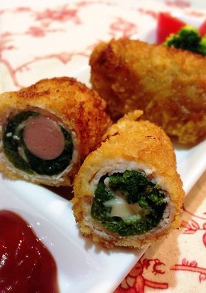 ほうれん草とチーズ＆ウインナーの包み揚げ-レシピのメイン写真