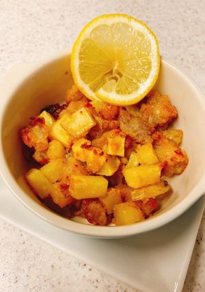 ✿鶏膝軟骨とジャガイモの唐揚粉焼き-レシピのメイン写真
