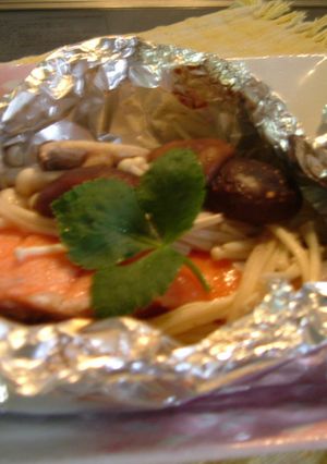 麺つゆで簡単☆サケときのこのホイル焼き-レシピのメイン写真