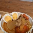 大根とじゃがいもと鶏肉のピリ辛煮物
