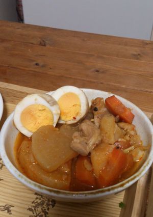 大根とじゃがいもと鶏肉のピリ辛煮物-レシピのメイン写真