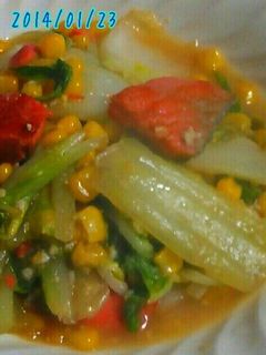 白菜と鮭の味噌バター炒め-レシピのメイン写真